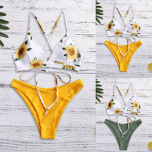 Daisy Print Lace Bikini Swimsuit