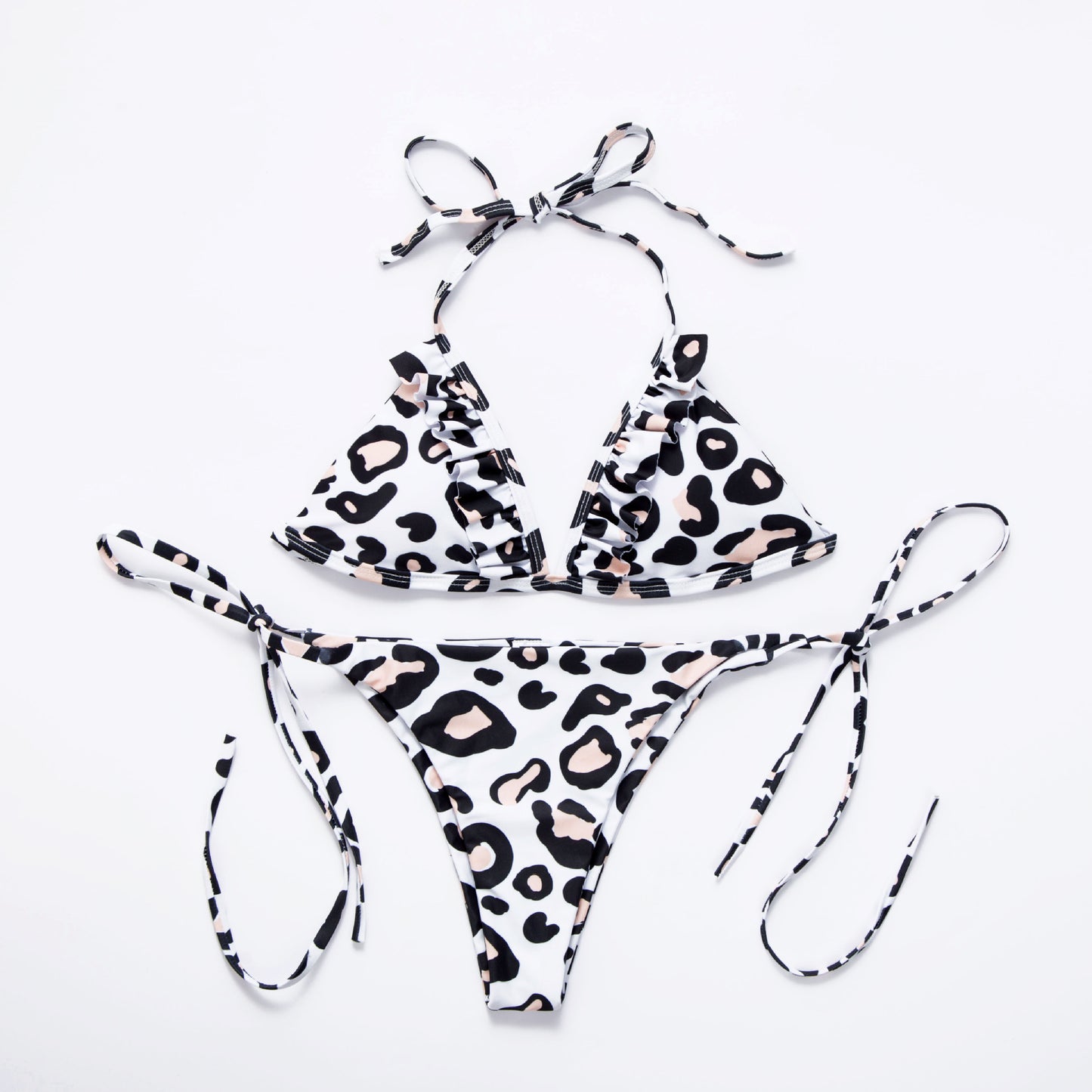 Women's Leopard Ruffle Bikini