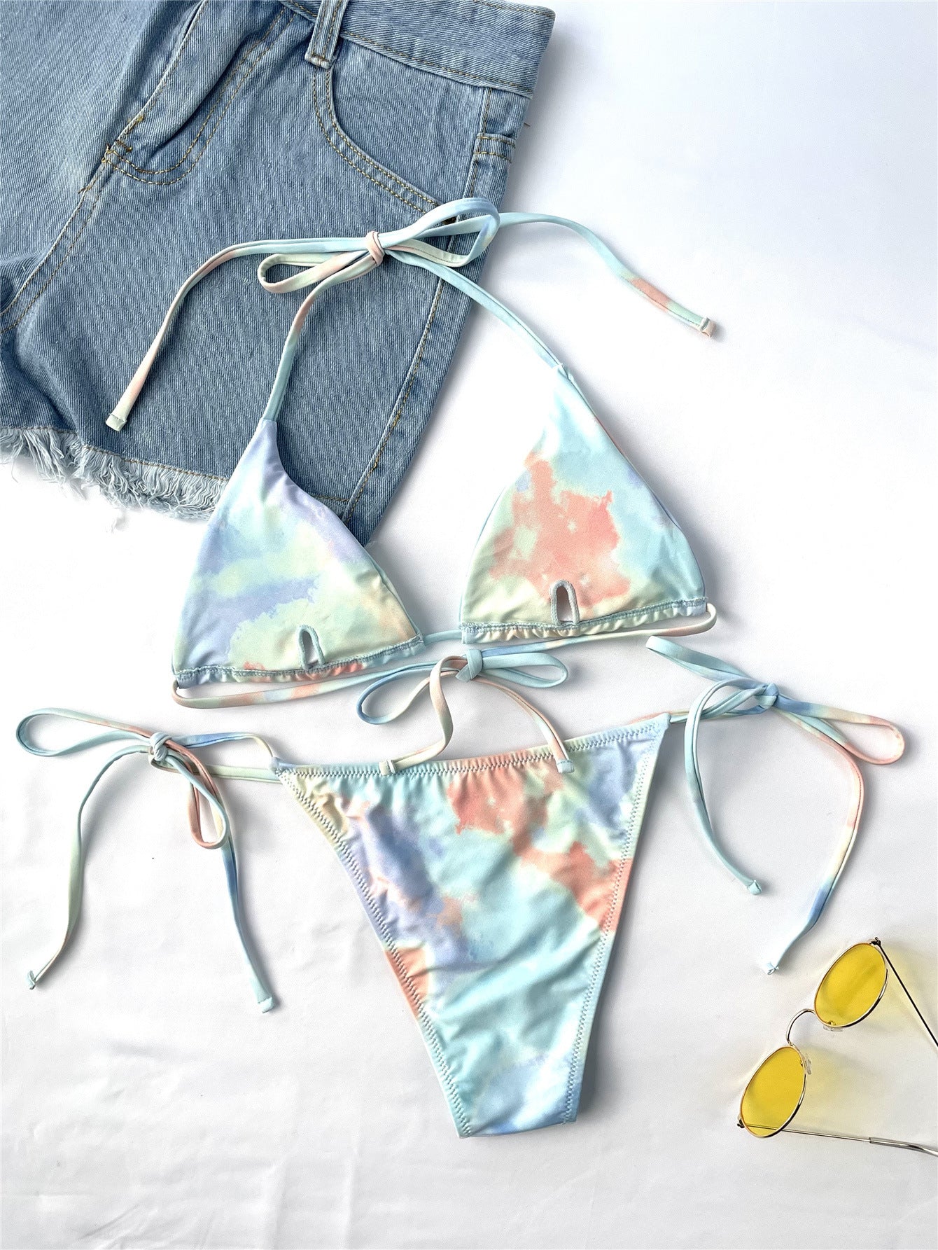 Ladies Split Swimsuit Tie-dye Sexy Bikini