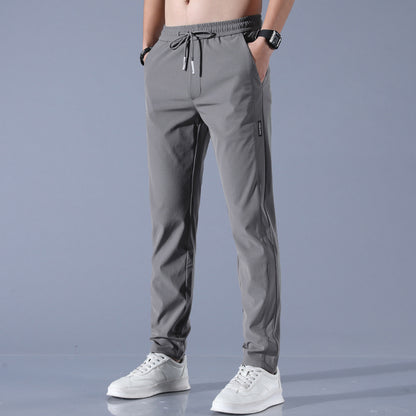 Ice Silk Pants Men'S Summer Thin Casual Pants Loose Straight Breathable