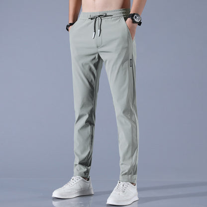 Ice Silk Pants Men'S Summer Thin Casual Pants Loose Straight Breathable