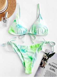 Sexy Halter Tie Dye Bikini Set