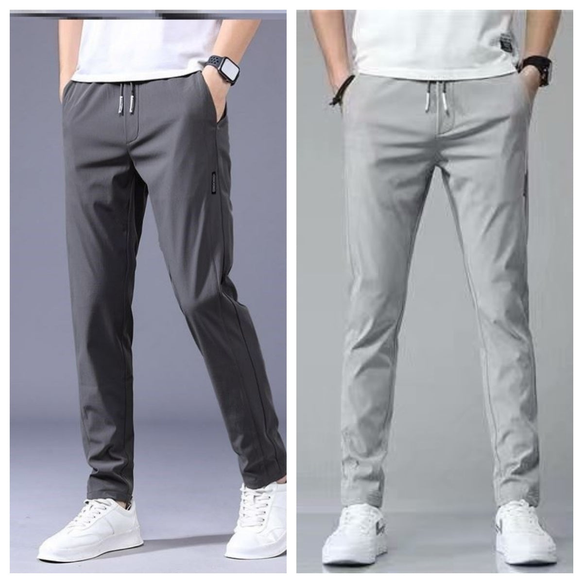 Drawstring Trousers Thin Casual Pants  Loose Straight Sweatpants Mens Clothing