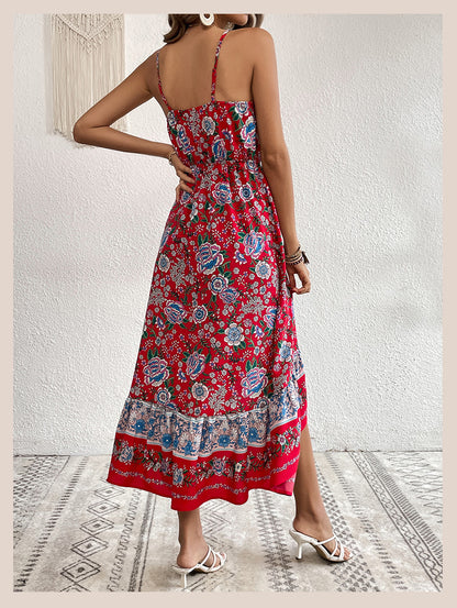 Printed Dress Sling Dress Women