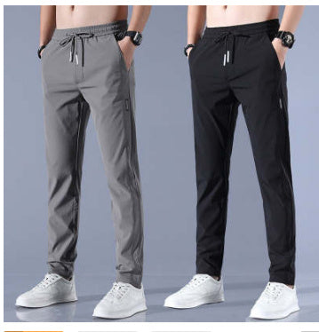 Drawstring Trousers Thin Casual Pants  Loose Straight Sweatpants Mens Clothing