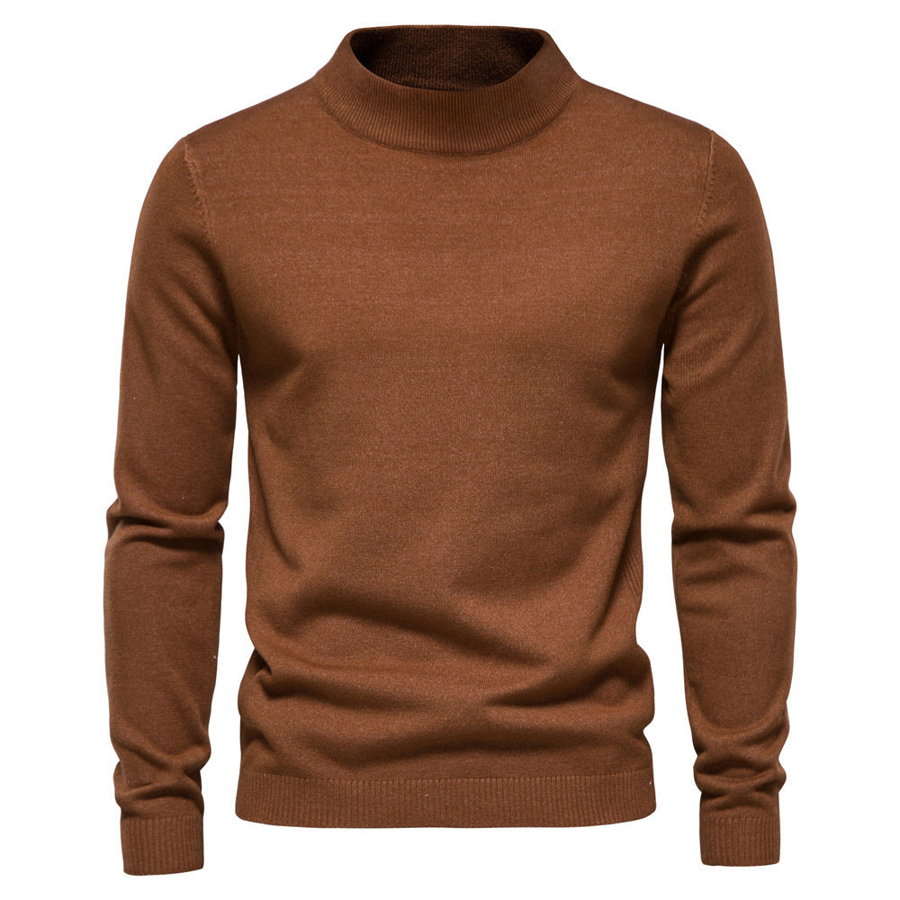 Mid-collar Slim Fit Men's Sweater Men's Multi-color