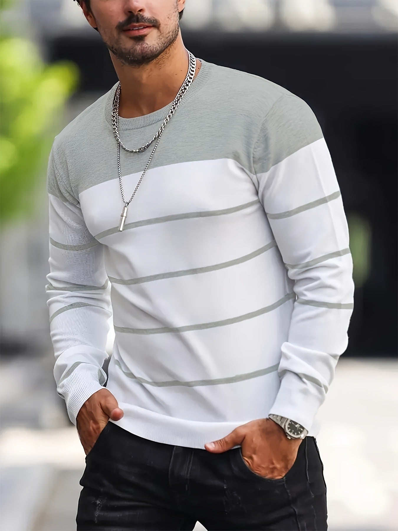 Men's Knitwear Fashion Crew Neck Casual Sweater