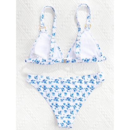 Split Printed Swimwear For Women With Sexy Chest Pads