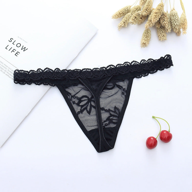 Hip-exposed Low Waist T-shaped Panties Sexy Love Underwear