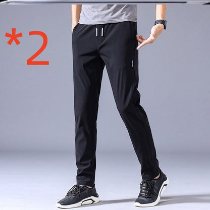 Drawstring Trousers Thin Casual Pants  Loose Straight Sweatpants Mens Clothing