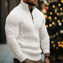 Men's Knitwear Half Zipper Coat Solid Color Twisted Thickened Sweater