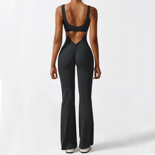 Women Sleeveless Flare Jumpsuits Fitness Yoga Long Pants