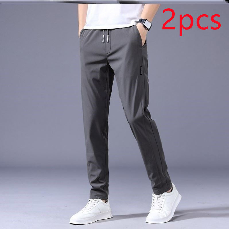 Drawstring Trousers Thin Casual Pants  Loose Straight Sweatpants Mens Clothing