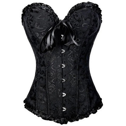 Sexy Corsets and bustiers Steampunk Corset Top Waist Tummy Gothic Clothing Corselet Brocade Zip Patchwork S-2XL