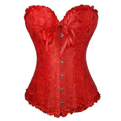 Sexy Corsets and bustiers Steampunk Corset Top Waist Tummy Gothic Clothing Corselet Brocade Zip Patchwork S-2XL