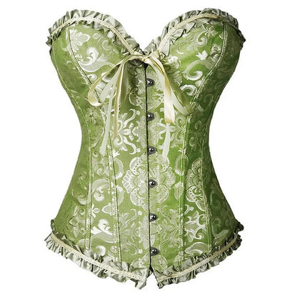 Sexy Corsets and bustiers Steampunk Corset Top Waist Tummy Gothic Clothing Corselet Brocade Zip Patchwork S-2XL