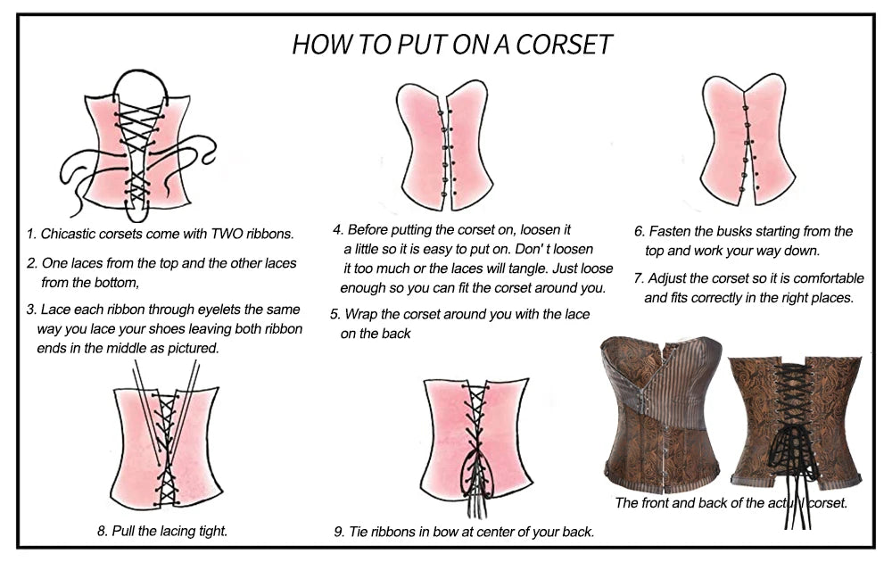 Sexy Corsets and bustiers Steampunk Corset Top Waist Tummy Gothic Clothing Corselet Brocade Zip Patchwork S-2XL