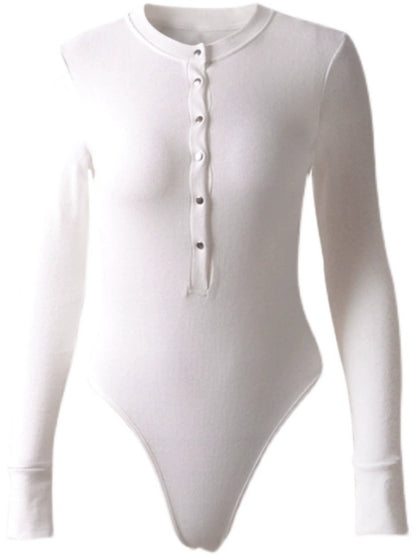 European and American Ins Tight Breasted Long Sleeve Base Bodysuit