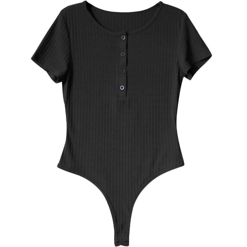 Slim-Fit European and American-Style Short-Sleeve Bodysuit