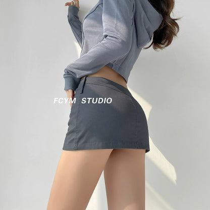 Fashion Retro Style Sexy Ultra Short Pure Desire Skirt