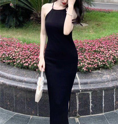 Elegance Ice Silk Dress Skinny Sheath