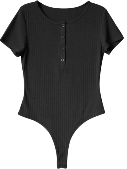 Slim-Fit European and American-Style Short-Sleeve Bodysuit