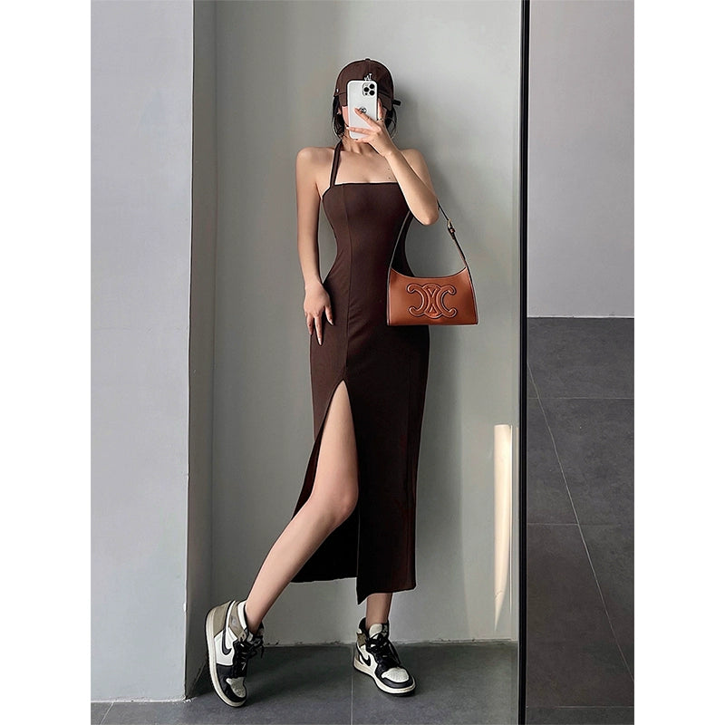 Pure Desire Sexy Backless Slim Fit Tube Top Dress Halterneck