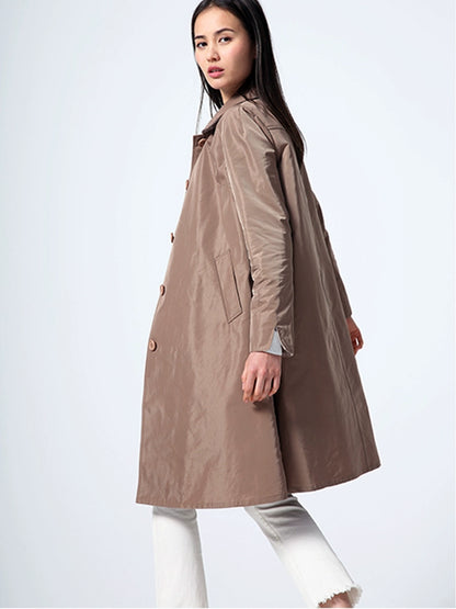 Women's Mid Length Long Length Trench Coat Outwear