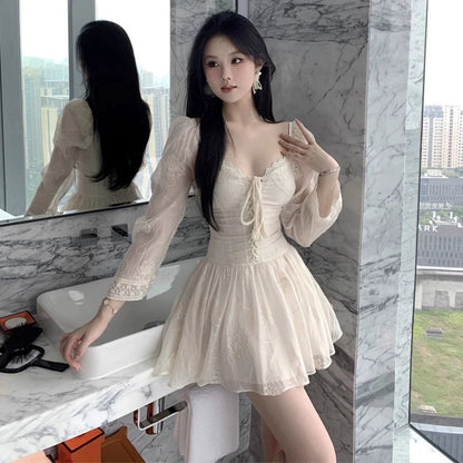 Exquisite Sexy V-neck Dress Super Hot Elegant Lace