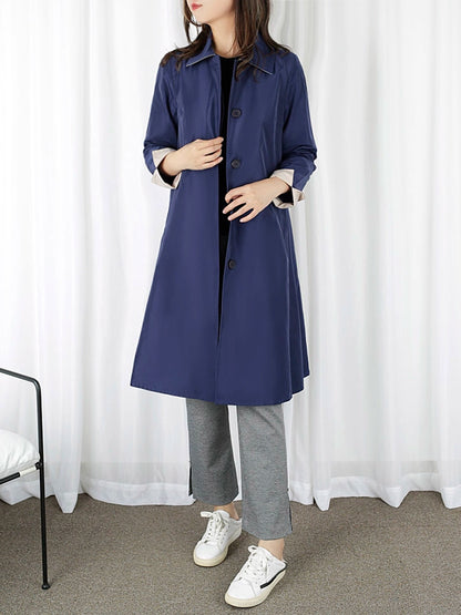 Women's Mid Length Long Length Trench Coat Outwear