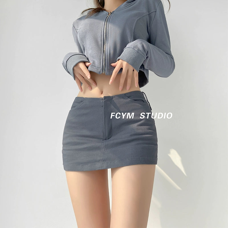 Fashion Retro Style Sexy Ultra Short Pure Desire Skirt