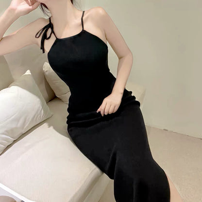 Elegance Ice Silk Dress Skinny Sheath