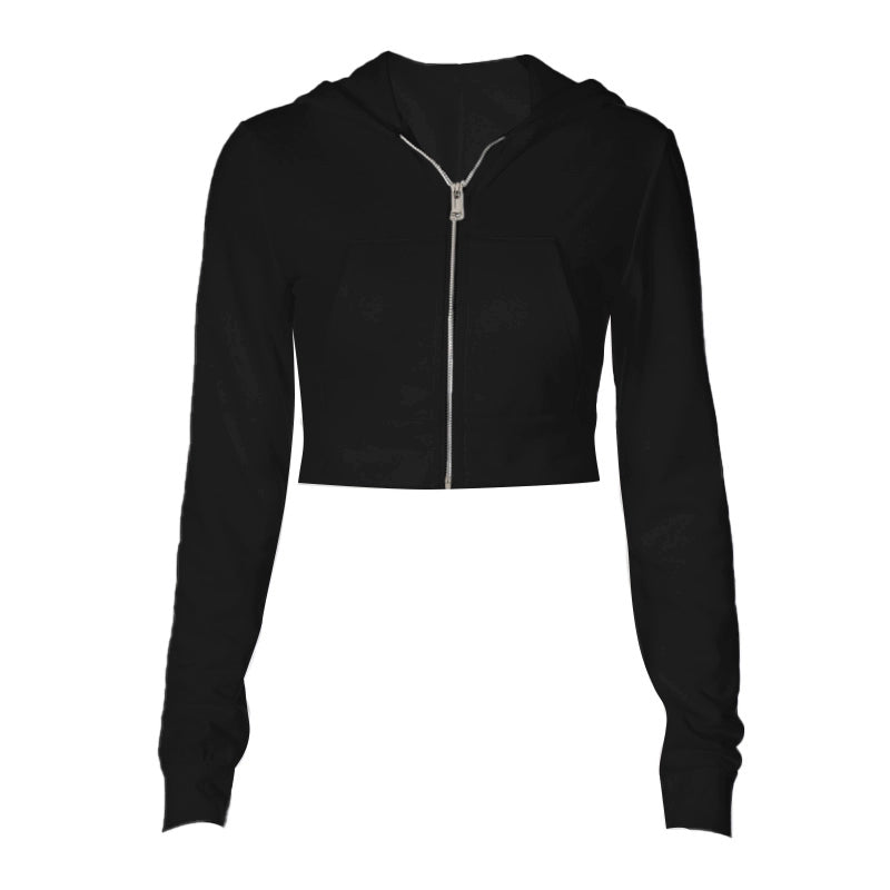 Sexy Sexy High Waist Zipper Pocket Hooded Sweatshirt