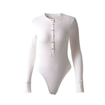 European and American Ins Tight Breasted Long Sleeve Base Bodysuit