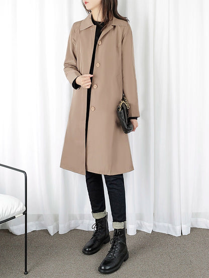 Women's Mid Length Long Length Trench Coat Outwear