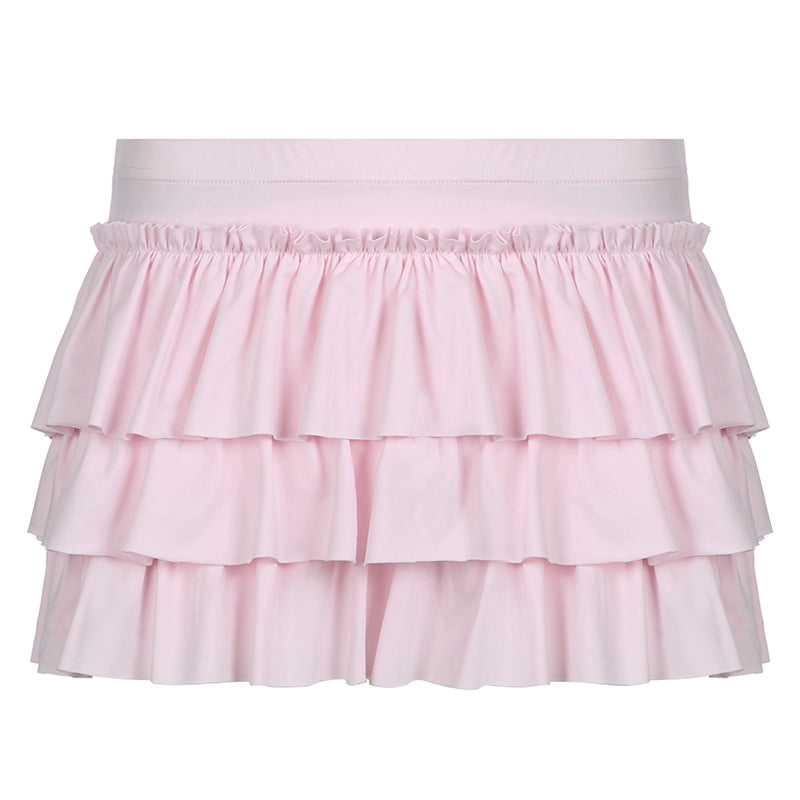 Pink Low Waist Sexy A- line Skirt Bows