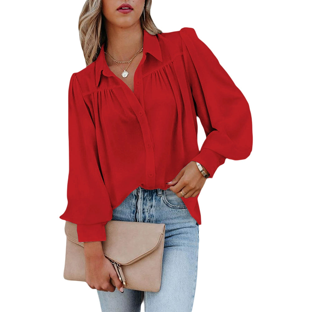 Fashion Pure Color Thin Pullover Shirt Women's 2024 Summer New Arrival Women's Loose Easiest for Match Long Sleeves Spring & Fall Shirt