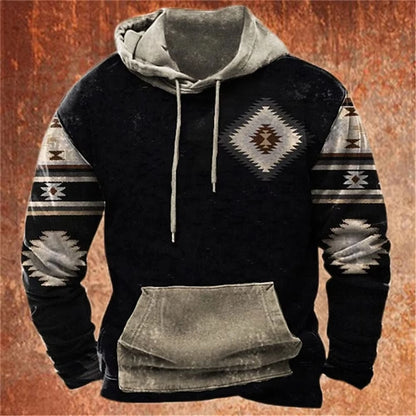 Men's Hoodie Vintage Cowboy 3d Print Hoodie Men Women Fashion Long Sleeve Hoodie Sweatshirt Autumn Winter Oversized Hoodies