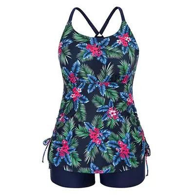 Swimwear Women 2024 New Printed 2 Piece Tankini Swimsuit Tummy Control High Waist Plus Size Women Clothing Sport Bathing Suit