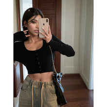 Sexy Pure Desire High Waist Crop Top Knitting Cardigan