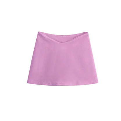 Mini Skirts  Aesthetic Women Solid Color Low Waist A Line Short Skirt Summer Skirts Party Clubwear Sweet Cool Hot Girl