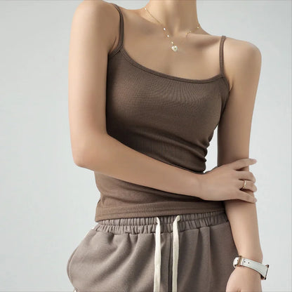 Women Backless Basic Cotton Crop Tops Sleeveless Slim Knit Tank Tops Underwear Camis Padded Elastic Solid Tube Top 2024 Summer