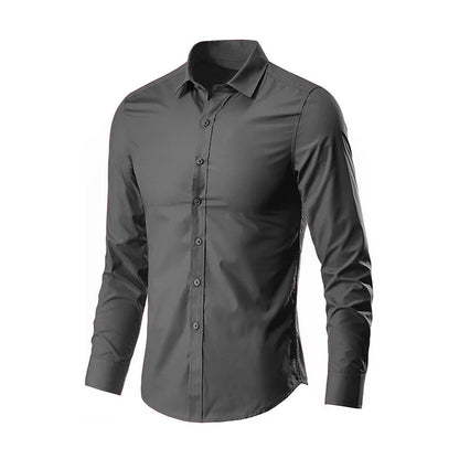 Men's White Shirt Long-sleeved Non-iron Business Professional Work Collared Clothing Casual Suit Button Tops Plus Size S-5XL