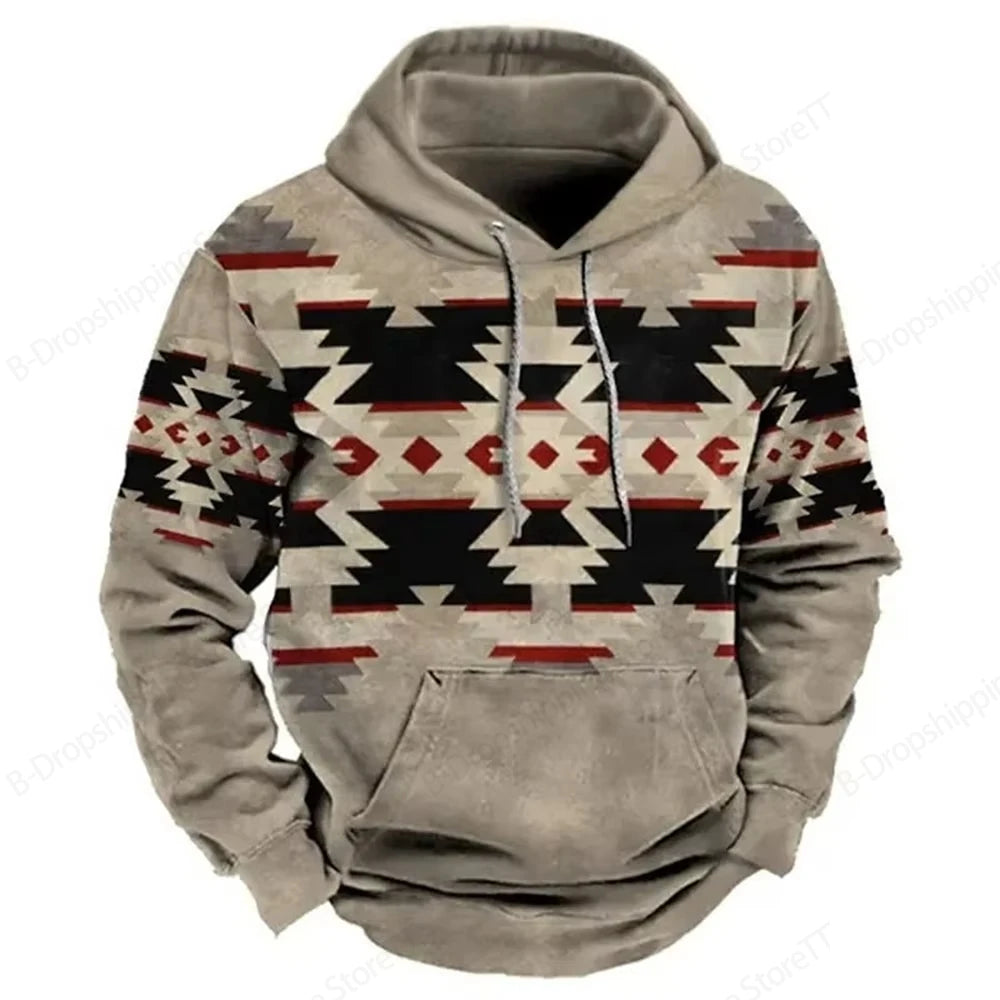 Men's Hoodie Vintage Cowboy 3d Print Hoodie Men Women Fashion Long Sleeve Hoodie Sweatshirt Autumn Winter Oversized Hoodies