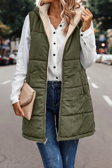 Winter Women's Vest Fleece Hooded Reversible Sleeveless Women's Jacket Faux Wool Vest Fashion Street Women's Clothing S-5XL