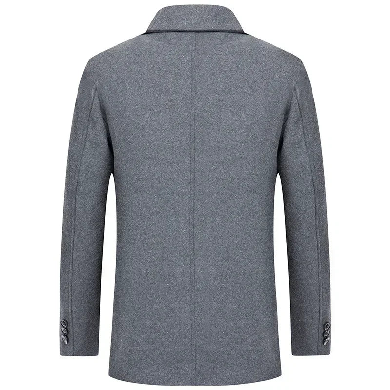 Winter Men Wool Blends Cashmere Trench Coats Man Fleece Warm Winter Coats High Quality Male Business Casual Wool Blends