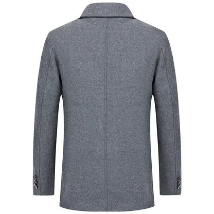 Winter Men Wool Blends Cashmere Trench Coats Man Fleece Warm Winter Coats High Quality Male Business Casual Wool Blends