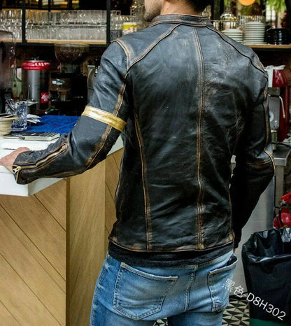 Men's Casual Leather Clothing, Fashionable Youth Stand - Collar Biker Jackets with Unique Styles. S-5XL