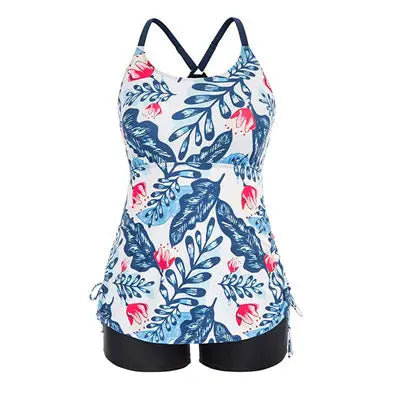 Swimwear Women 2024 New Printed 2 Piece Tankini Swimsuit Tummy Control High Waist Plus Size Women Clothing Sport Bathing Suit