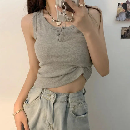 Summer Fashion Threaded O-Neck Women Tank Top Sleeveless Off Shoulder Bottom Shirts Camisole Vest Sexy Woman Clothes